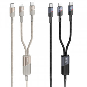 Дата кабель Hoco U139 Type-C to Lightning/Type-C 100W (1.2m)