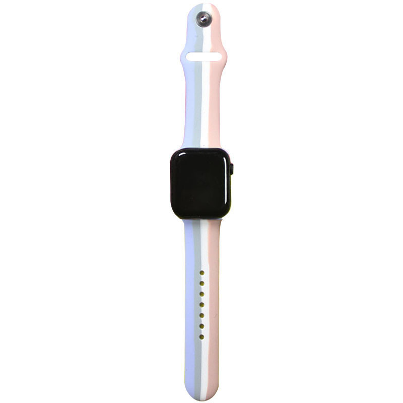 Силіконовий ремінець Rainbow для Apple watch 42mm / 44mm (Бузковий / Рожевий)