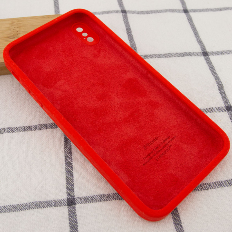 Фото Чохол Silicone Case Square Full Camera Protective (AA) для Apple iPhone X / XS (5.8") (Червоний / Red) в маназині vchehle.ua