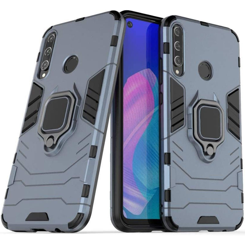 Фото Ударопрочный чехол Transformer Ring for Magnet для Huawei P40 Lite E / Y7p (2020) (Серый / Metal slate) на vchehle.ua