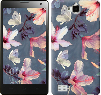 

Чехол Нарисованные цветы для Huawei Honor 3C 596387
