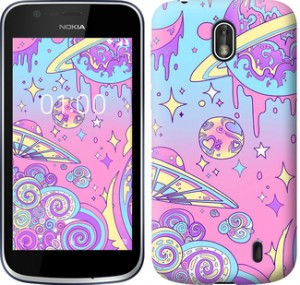 Чехол Розовая галактика для Nokia 1