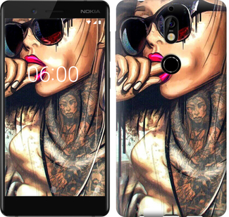 

Чехол Девушка в тату для Nokia 7 631430