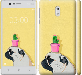

Чехол Мопс с кактусом для Nokia 3 795916