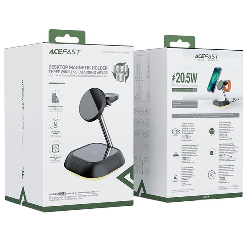 Заказать БЗУ Acefast E16 desktop 3-in-1 (Black) на vchehle.ua