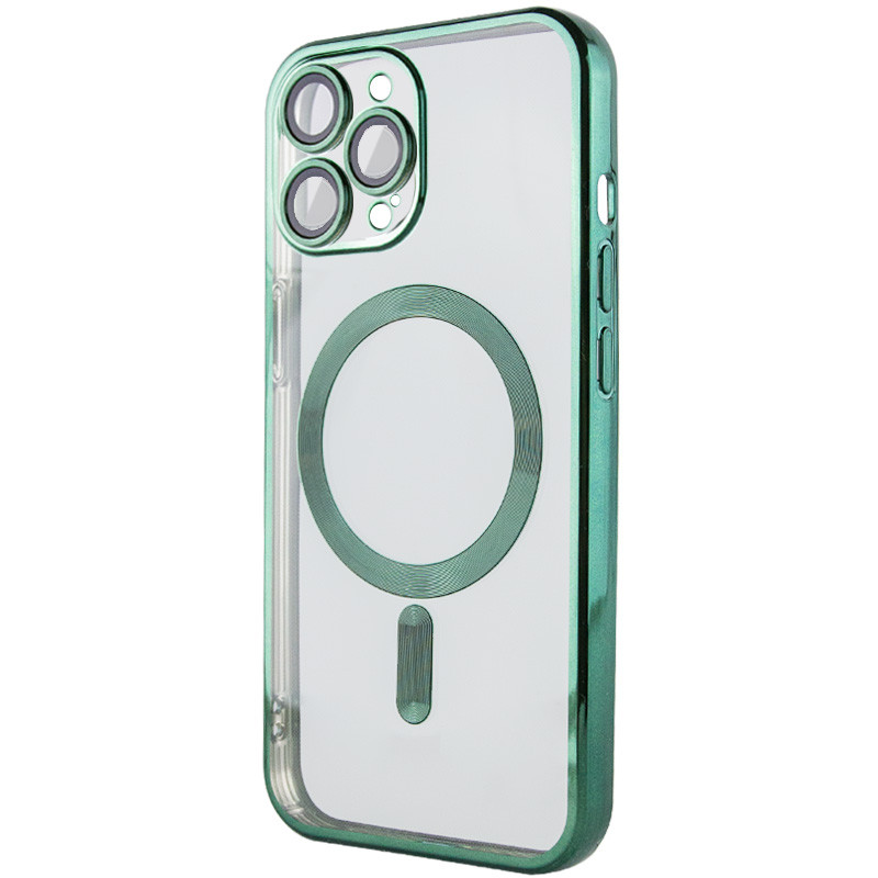 Фото TPU чехол Fibra Chrome with Magnetic safe для Apple iPhone 14 Pro (6.1") (Green) в магазине vchehle.ua