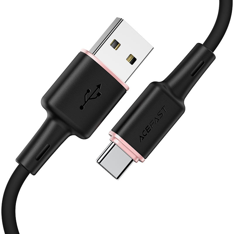Фото Дата кабель Acefast C2-04 USB-A to USB-C zinc alloy silicone (1m) (Black) на vchehle.ua