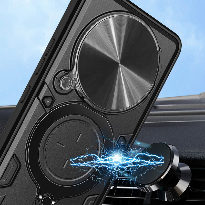 Купити Удароміцний чохол Bracket case with Magnetic на Xiaomi Redmi 14C / Poco C75 (Black) на vchehle.ua