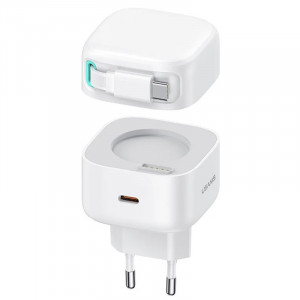 СЗУ Usams US-CC202 GaN With Type-C Magnetic Retractable Cable Module XMF Ser. 35W (2USB-C)