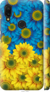 Чехол Жёлто-голубые цветы для Xiaomi Redmi 7