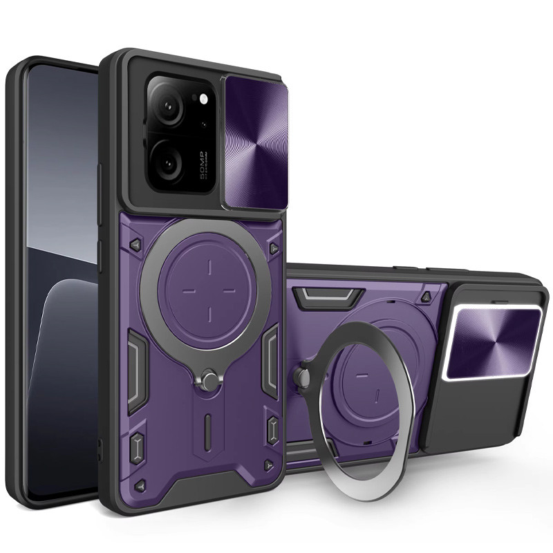 Удароміцний чохол Bracket case with Magnetic на Xiaomi 13T / 13T Pro (Purple)