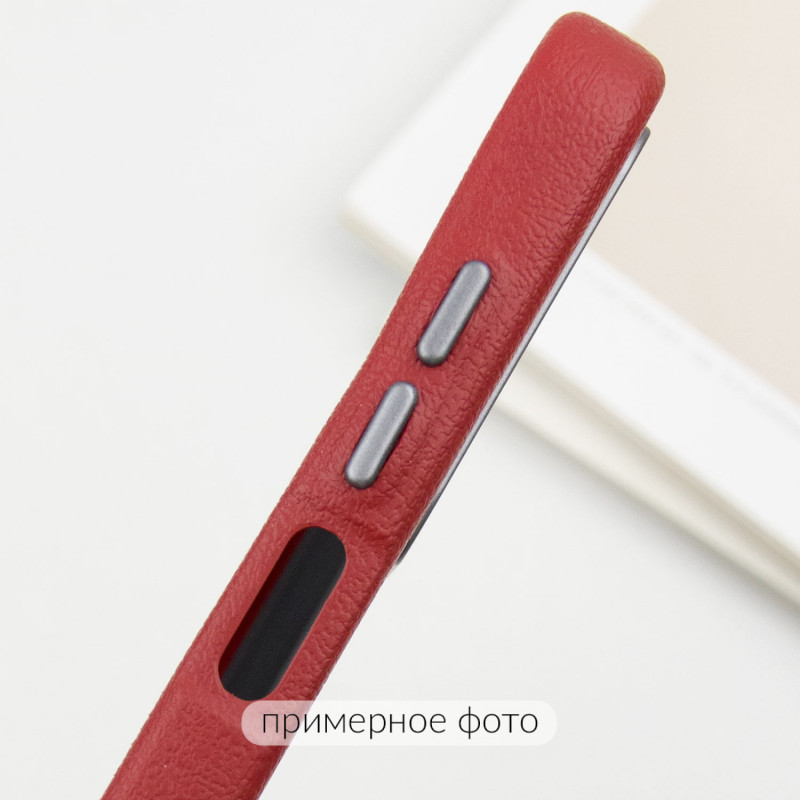 Купить Кожаный чехол Leather Case Metal Buttons для Xiaomi Redmi 13C / Poco C65 (Red) на vchehle.ua