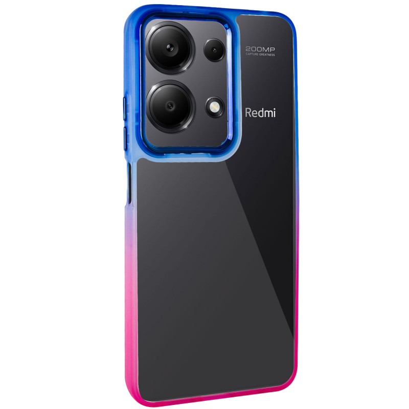 Чехол TPU+PC Fresh sip series для Xiaomi Redmi Note 13 Pro 4G / Poco M6 Pro 4G / Note 14S (Розовый / Синий)