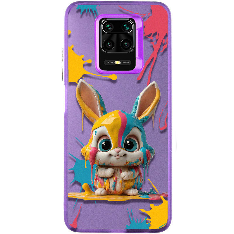 TPU+PC чохол TakiTaki Graffiti magic glow на Xiaomi Redmi Note 9s / Note 9 Pro / Note 9 Pro Max (Funny bunny / Purple)