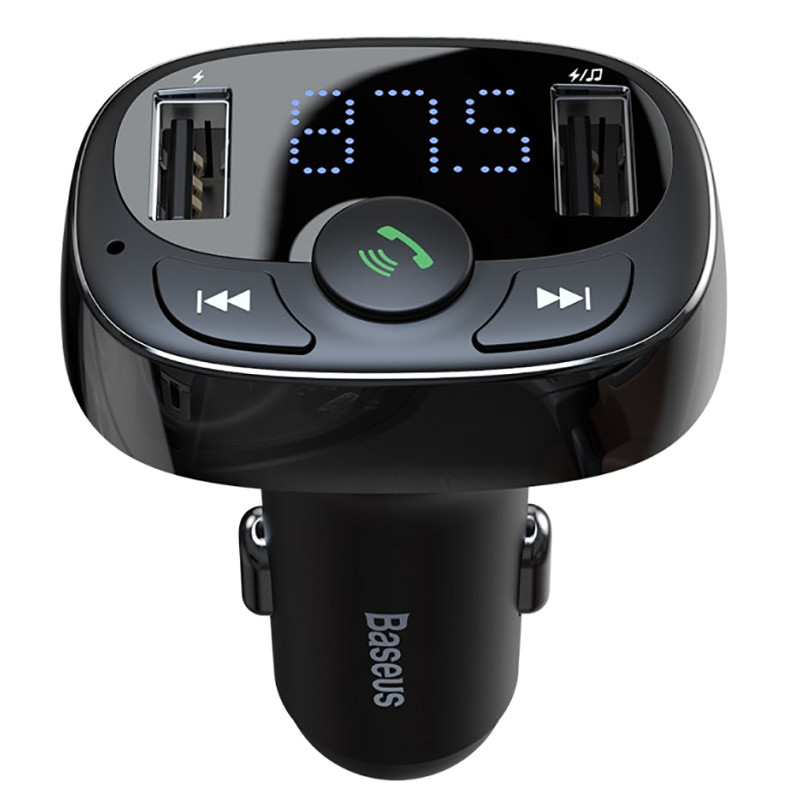 

АЗП Baseus Bluetooth FM Launcher Standart Edition 2.4A 2USB (Чорний) 915450