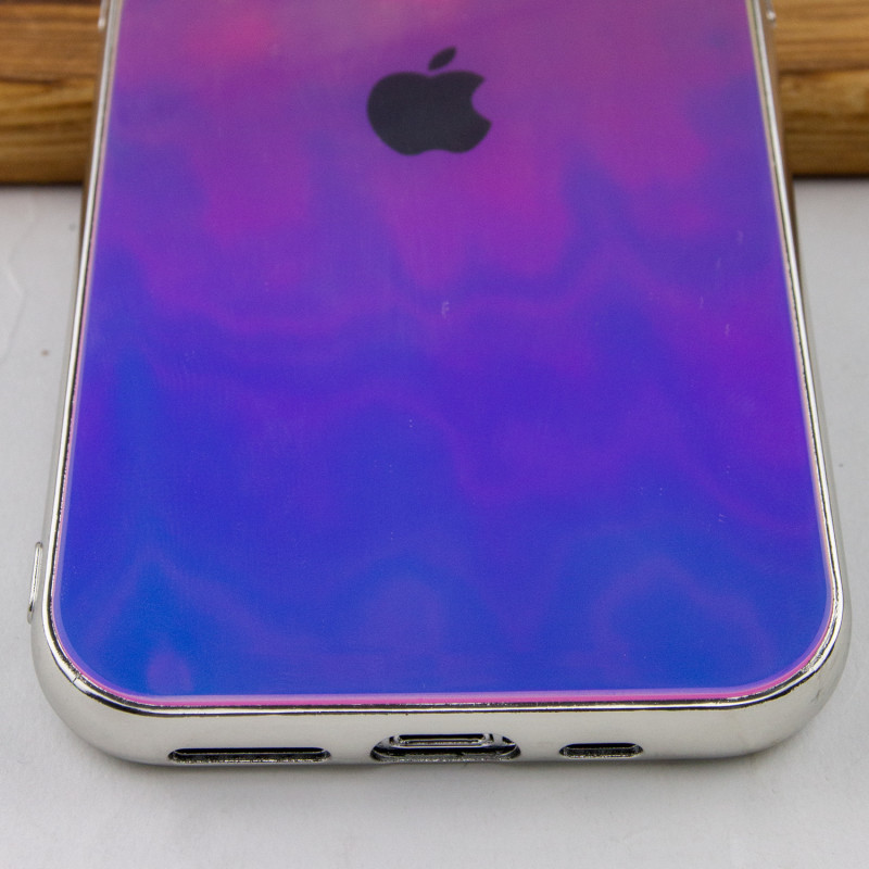 Фото TPU+Glass чехол Gradient Rainbow с лого для Apple iPhone 11 Pro (5.8") (Зеленый) в магазине vchehle.ua