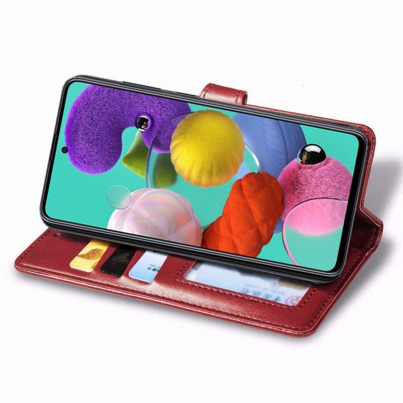 Фото Шкіряний чохол-книжка GETMAN Gallant (PU) для Samsung Galaxy A51 (Червоний) в маназині vchehle.ua