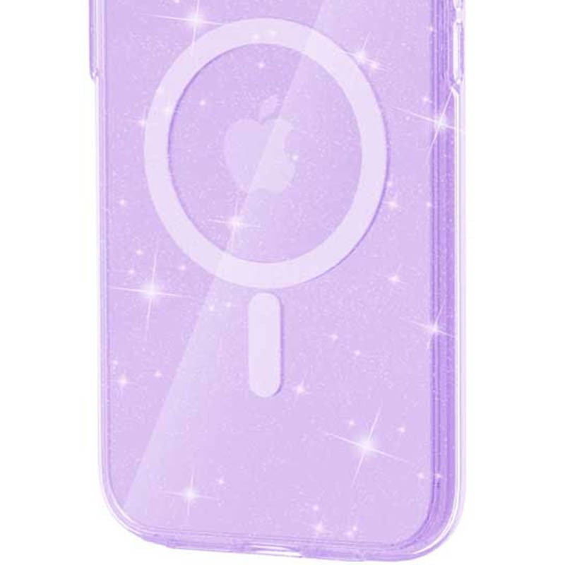 Чехол TPU Galaxy Sparkle (MagFit) для Apple iPhone 16 (6.1") (Purple+Glitter) в магазине vchehle.ua