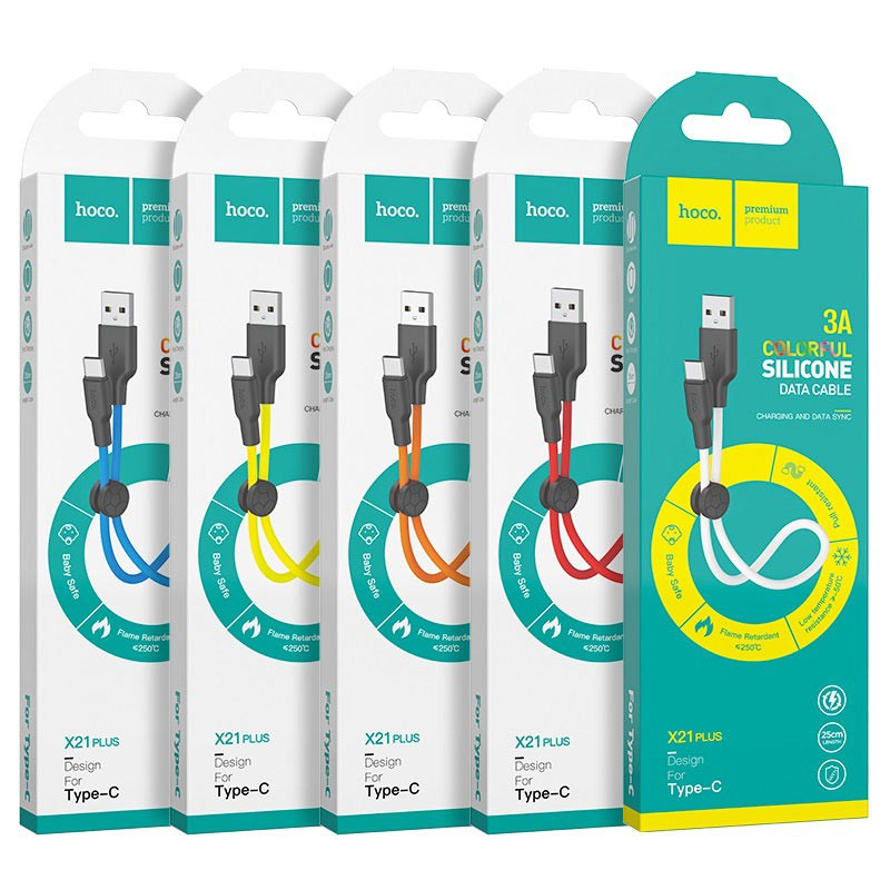 Фото Дата кабель Hoco X21 Plus Silicone Type-C Cable (0.25m) на vchehle.ua