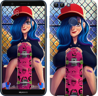 

Чехол Прикольная девочка со скейтбордом для Huawei Honor 9 Lite 658730
