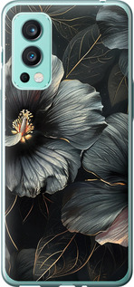 Чехол Черные цветы для OnePlus Nord 2