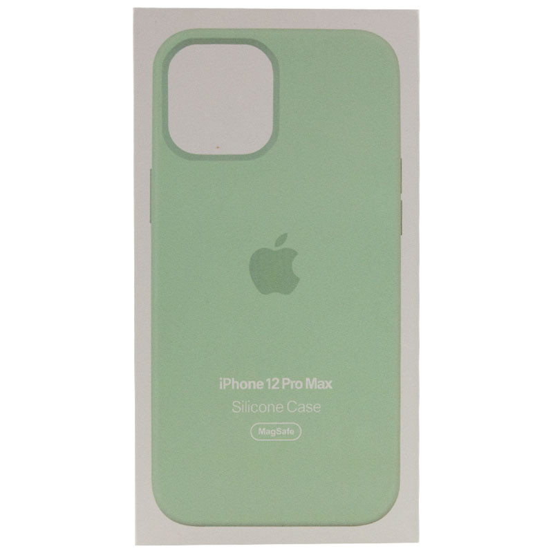 Купить Уценка Чехол Silicone case (AAA) with Magsafe and Animation для Apple iPhone 12 Pro Max (6.7") (Дефект упаковки / Зеленый / Pistachio) на vchehle.ua