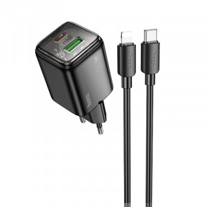 СЗУ Hoco N53 Monsoon PD30W+QC3.0 (1USB-A/1C) + кабель Type-C to Lightning