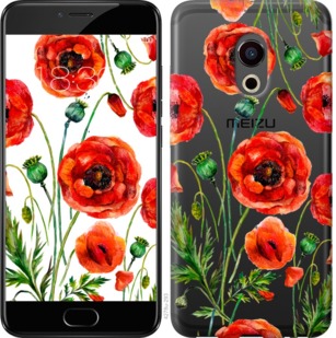 

Чехол Нарисованные маки для Meizu Pro 6 744044