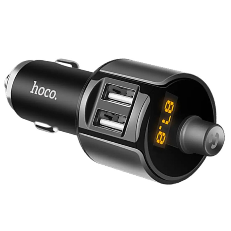 Фото Уценка АЗУ FM модулятор Hoco E19 (2USB 2.4А) (Вскрытая упаковка / Черный / Серый) в магазине vchehle.ua