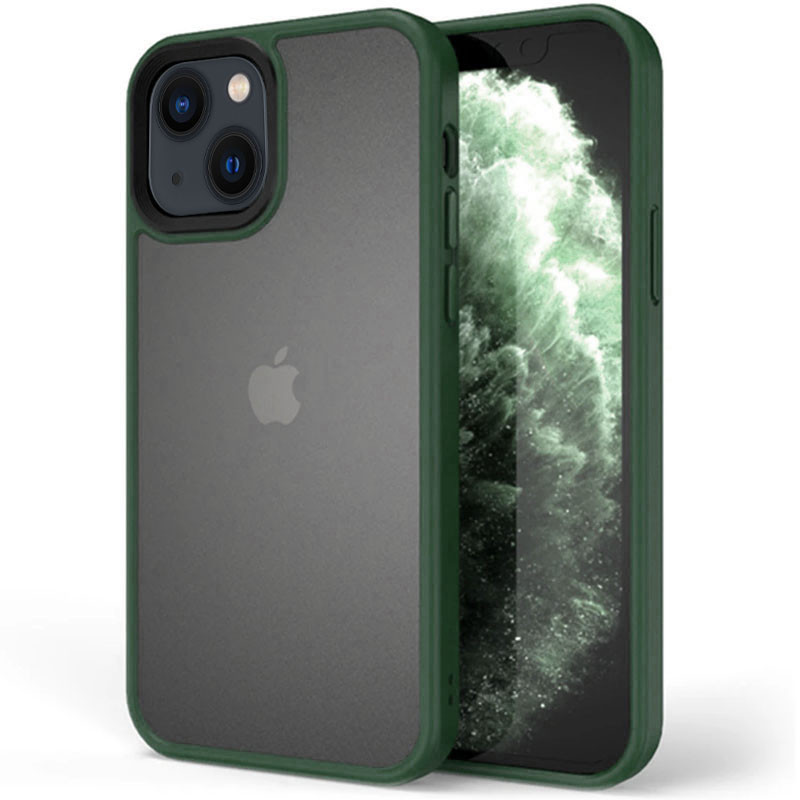 

TPU+PC чохол Metal Buttons на Apple iPhone 13 (6.1") (Темно-зелений) 1178989