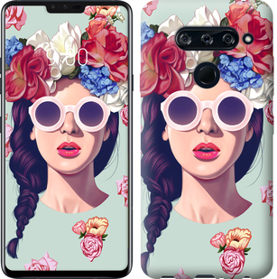 

Чехол Девушка с цветами для LG V40 ThinQ 689917