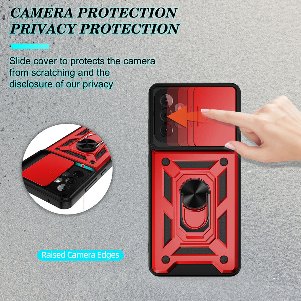 Ударостійкий чохол Camshield Serge Ring на Samsung Galaxy A53 5G (Червоний) в магазині vchehle.ua