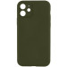 Чохол Silicone Case Full Camera Protective (AA) NO LOGO на Apple iPhone 12 (6.1") (Зелений / Dark Olive)