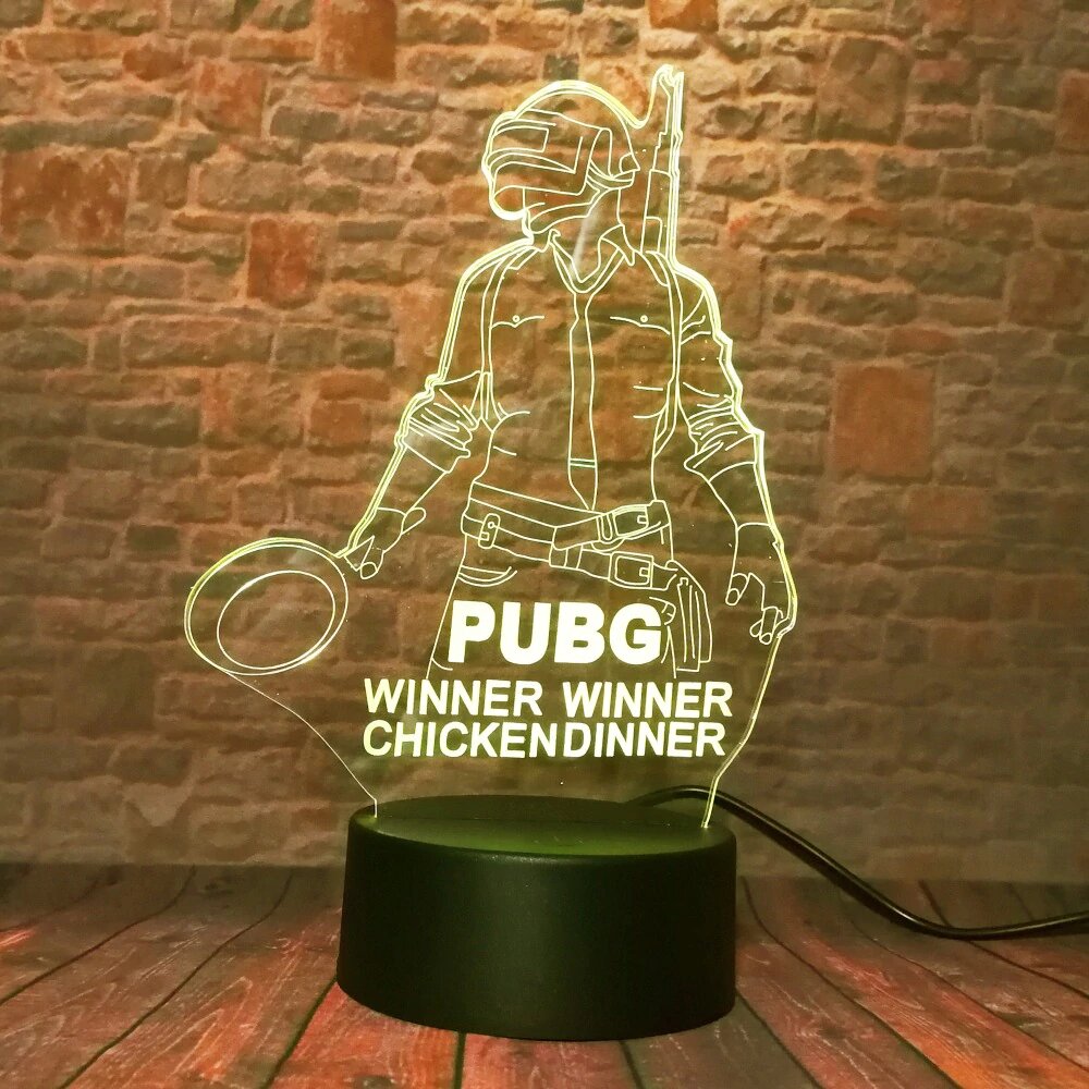 3D Светильник Led New PUBG with remote Controller