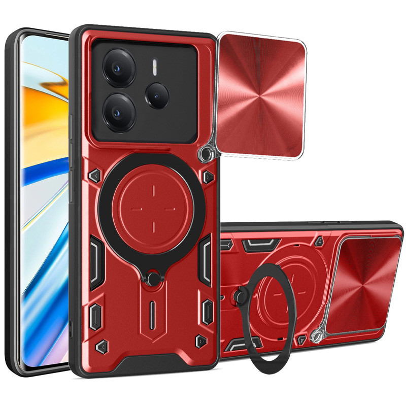 Удароміцний чохол Bracket case with Magnetic на Xiaomi Redmi Note 14 5G (Red)