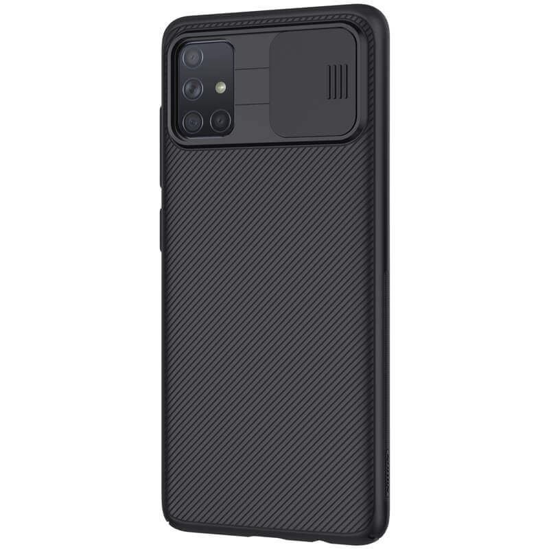 Карбонова накладка Nillkin Camshield (шторка на камеру) на Samsung Galaxy A71 (Чорний / Black) в магазині vchehle.ua