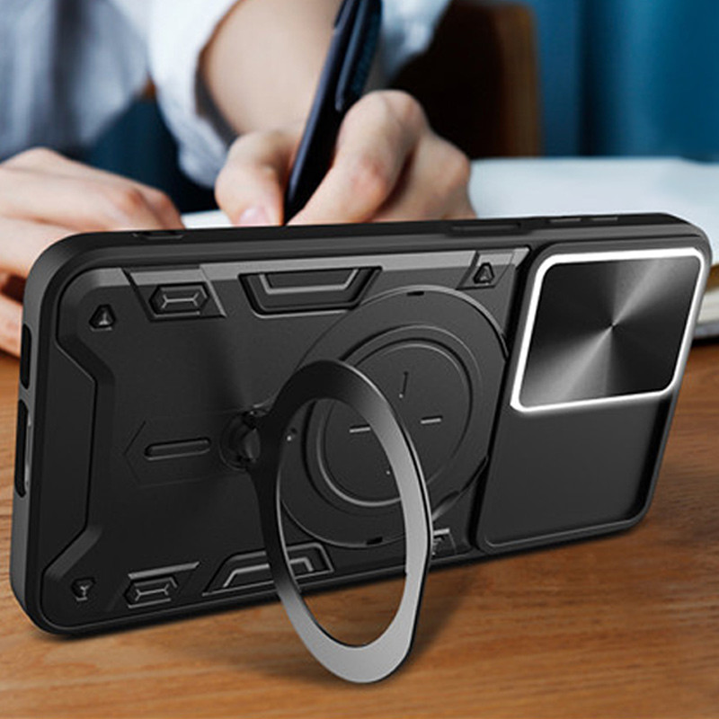 Фото Ударопрочный чехол Bracket case with Magnetic для Xiaomi Poco X6 Pro (Black) в магазине vchehle.ua