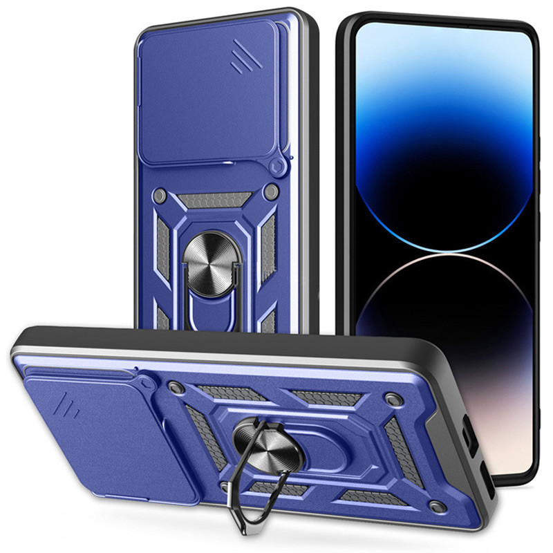 Ударостійкий чохол Camshield Serge Ring на Xiaomi Poco M7 Pro 5G (Синій) в магазині vchehle.ua