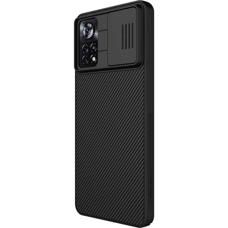 Купить Карбоновая накладка Nillkin Camshield (шторка на камеру) для Xiaomi Poco X4 Pro 5G (Черный / Black) на vchehle.ua