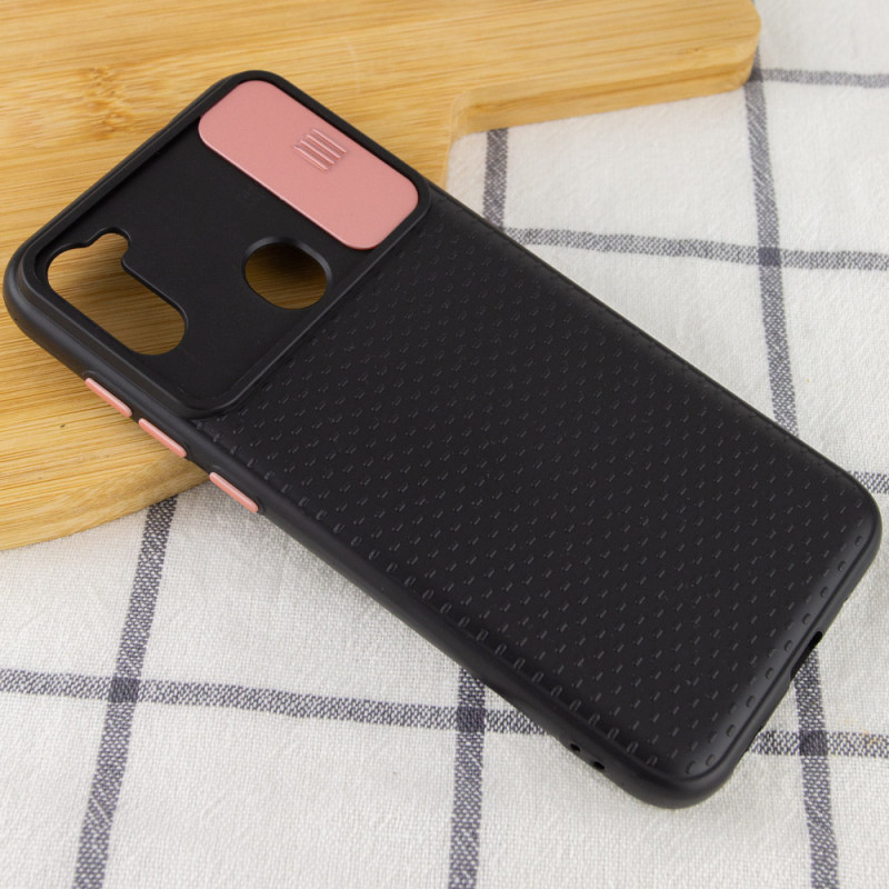 Купить Чехол Camshield Black TPU со шторкой защищающей камеру для Samsung Galaxy A11 / M11 (Черный / Rose Gold) на vchehle.ua