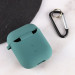 Силиконовый футляр с микрофиброй для наушников Airpods 1/2 (Зеленый / Pine green) в магазине vchehle.ua