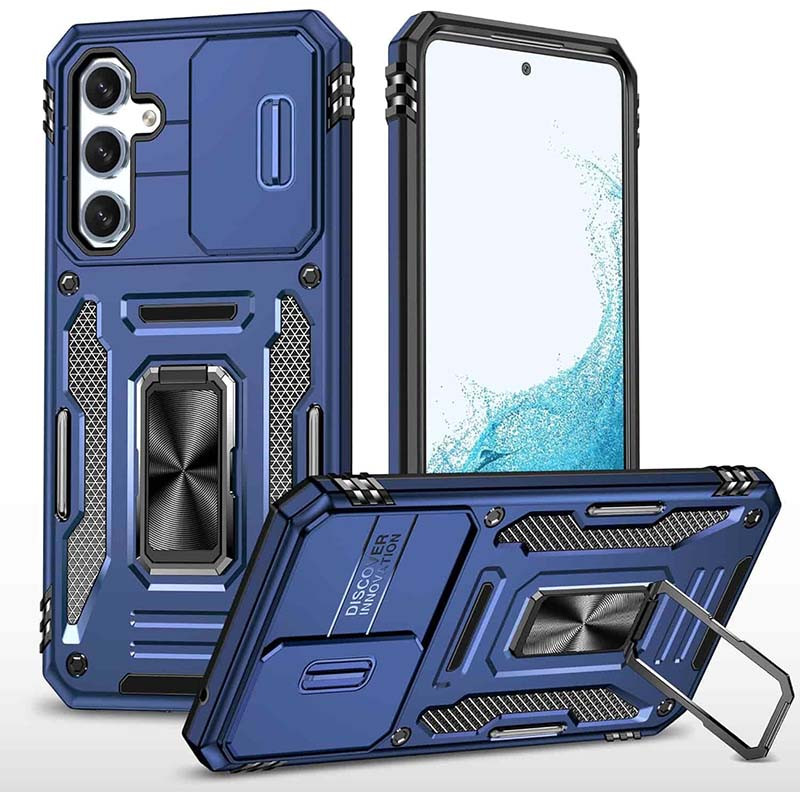 Ударопрочный чехол Camshield Army Ring для Samsung Galaxy A36 5G / A56 5G (Синий / Navy)