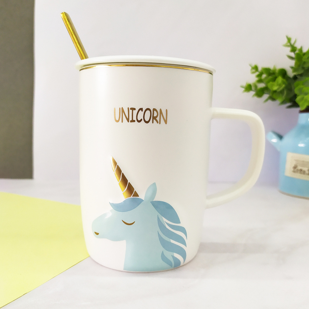 Керамическая чашка Unicorn Face (Синий)