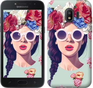 Чохол Дівчина з квітами на Samsung Galaxy J2 2018
