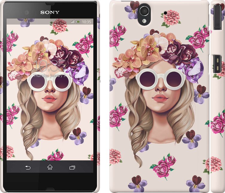 

Чохол Дівчина з квітами v2 на Sony Xperia Z C6602 190328