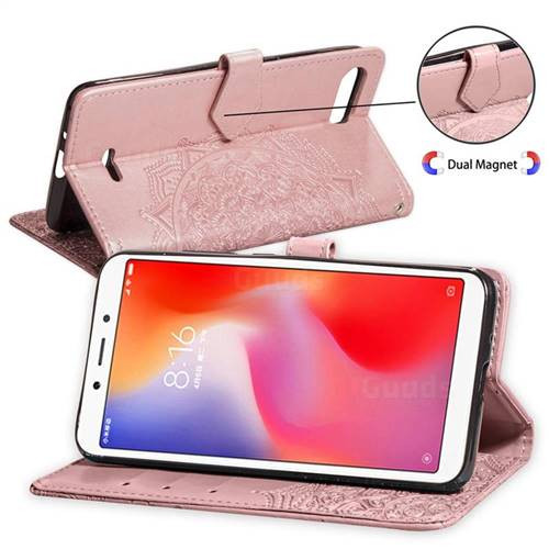 Купити Шкіряний чохол-книжка Art Case з візитницею на Xiaomi Redmi 6A (Рожевий) на vchehle.ua