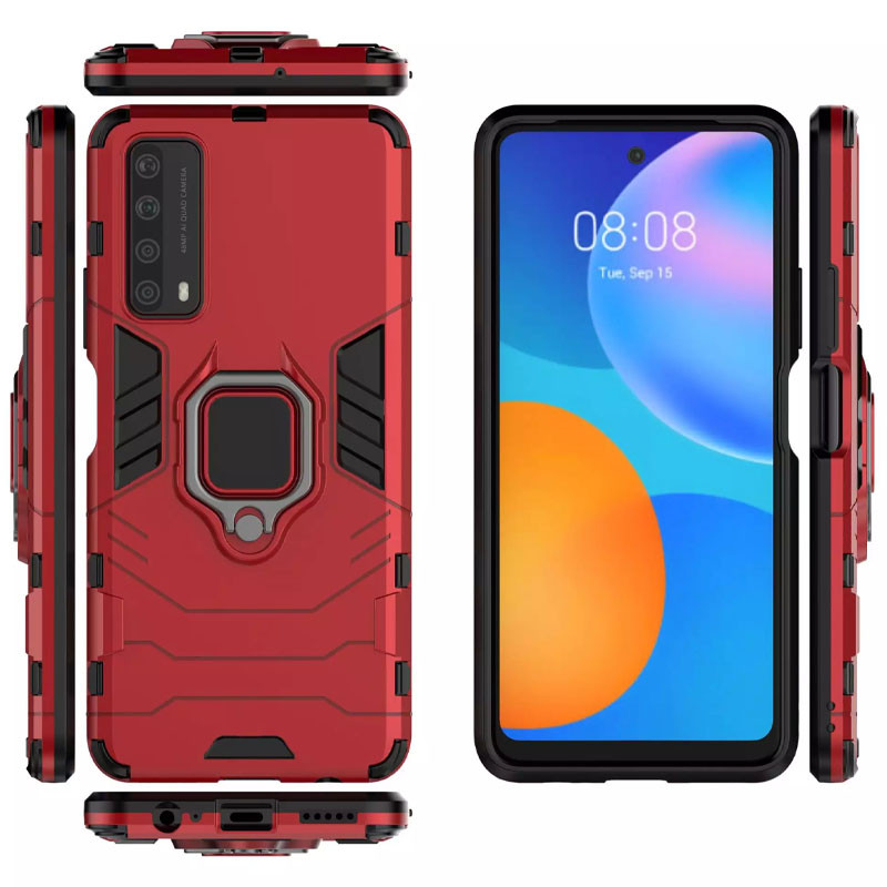 Фото Ударопрочный чехол Transformer Ring for Magnet для Huawei P Smart (2021) (Красный / Dante Red) в магазине vchehle.ua