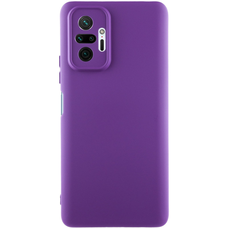 Чехол TPU GETMAN Liquid Silk Full Camera для Xiaomi Redmi Note 10 Pro / 10 Pro Max (Фиолетовый / Purple)
