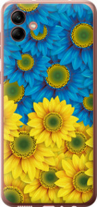 Чехол Жёлто-голубые цветы для Samsung Galaxy A04 A045F
