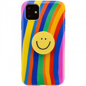 TPU чохол Rainbow з тримачем для телефона (набір) на Apple iPhone 11 (6.1")
